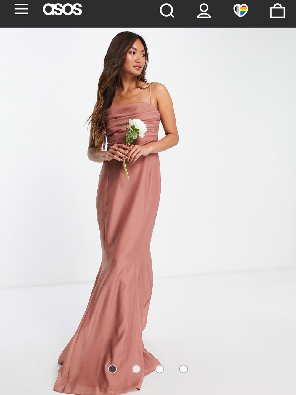 ASOS DESIGN Bridesmaid maxi dress with draped and corset panel size US 4 / S